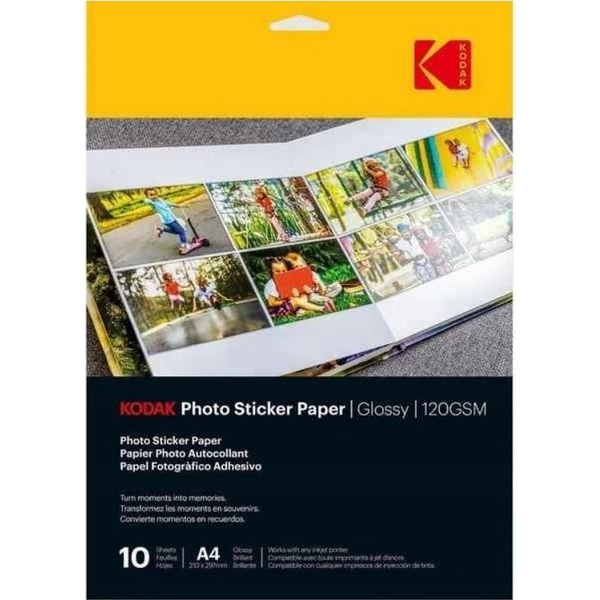 KODAK fotópapír ragasztható matrica, A6, 10x15cm, fényes, 120g, 20db