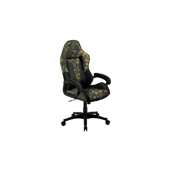 Геймърски стол, ThunderX3, Екологична кожа, Сиво/Зелено