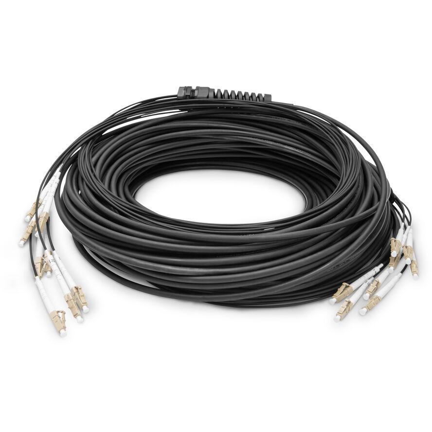 100M BREAKOUT CABLE 8 FIBERS OM4 LC/UPC-LC/UPC UNIV.COLOR BLK (DK-24338U100BK-BBB)