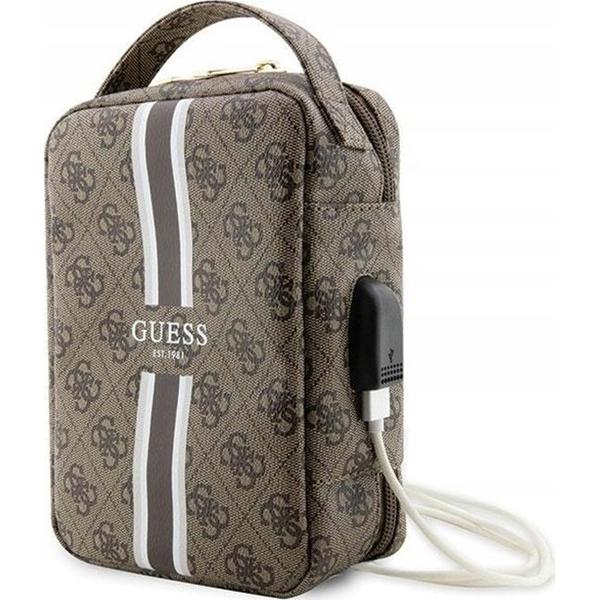 GUESS TORBA ORGANIZER 4G POTISKANE ČRTE ZA ROKO ČEZ RAMO RJAVA