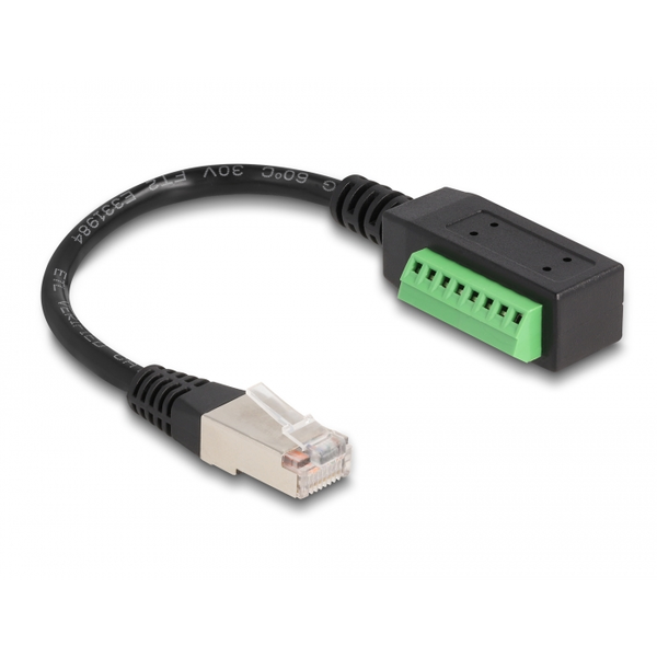 Kabelový adaptér RJ45 Cat.5e samec na svorkovnici 21,5cm Delock 66052