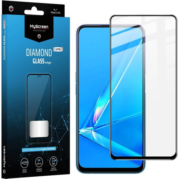MS Diamond Glass Edge Lite Realme C31 /C35 Fekete Full Glue Képernyővédő Fólia