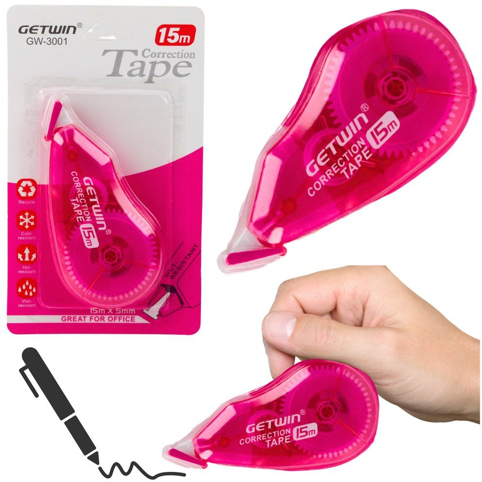 Javítószalagos Egér Iskolai Iroda 15m x 5mm Rózsaszín 21495