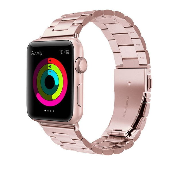 Xpro Apple Watch 38/40mm vastag acél szíj rózsaarany  (116225)