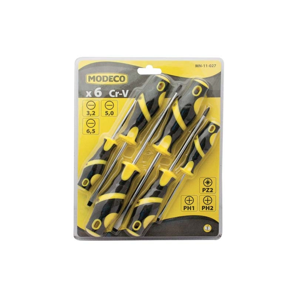 Modeco Komplet wkrętaków monterskich 3 Płaskie 2 Philips i 1 Pozidriv 5szt. - MN-11-027