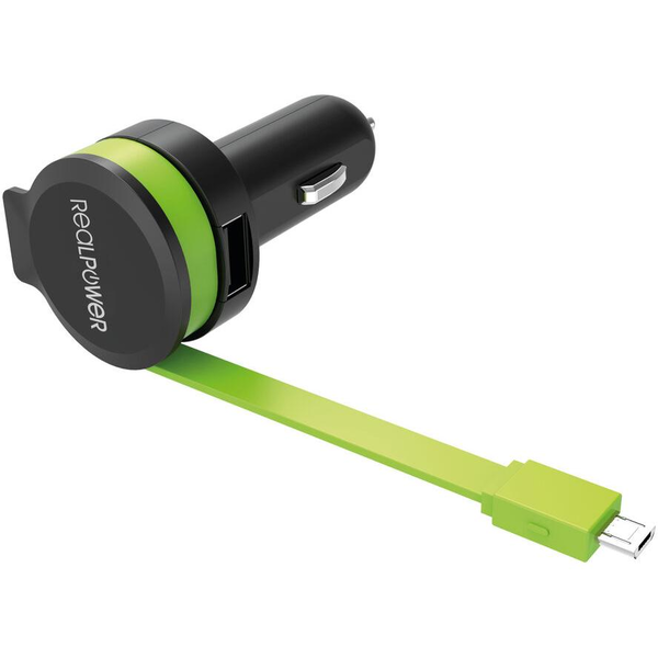 RealPower KFZ-Ladegerät Charger M 2400mA   1xUSB 1xMicro-USB