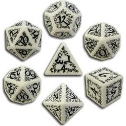  Q-Workshop Komplet Kości elficki - Biało-czarny