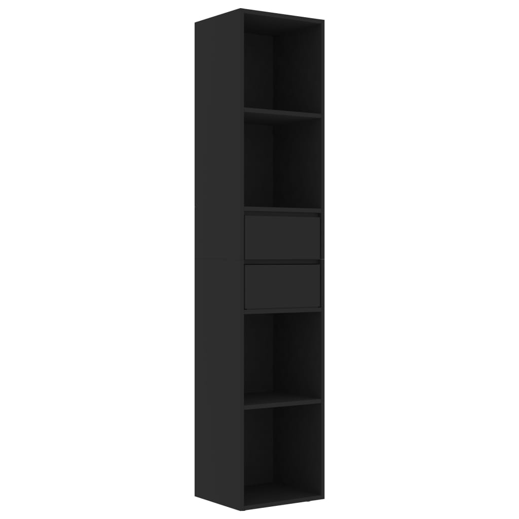 fekete forgácslap könyvszekrény 36 x 30 x 171 cm (802868)