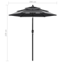 Umbrelă de soare 3 niveluri, stâlp de aluminiu, antracit, 2 m