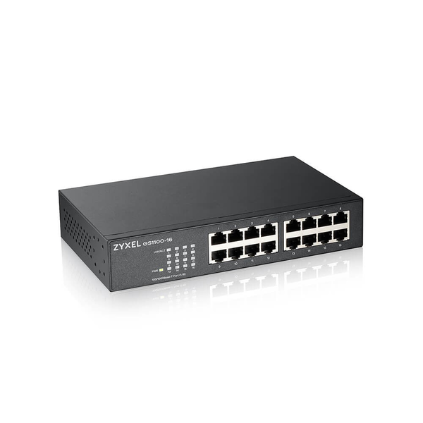 Zyxel GS1100-16 Unmanaged Gigabit Ethernet (10/100/1000) Zwart