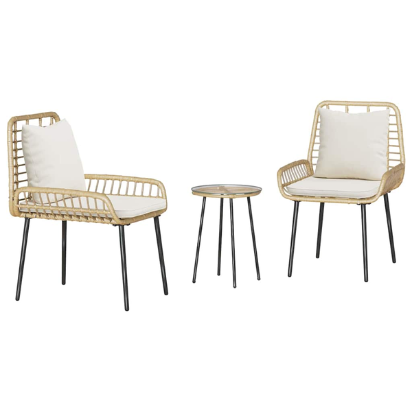 Kert étkező szett 3 pcs Barna, Fekete, Krém 35 x 35 x 45 cm
