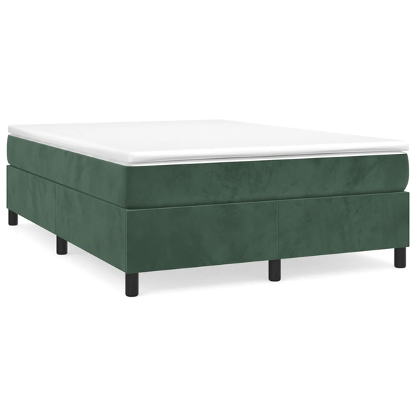 Cadru de pat box spring, verde închis, 140x200 cm, catifea