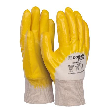 DONAU Szerelőkesztyű, nitril,  "Safety 02", 10/XL méret, sárga (D3205152110)