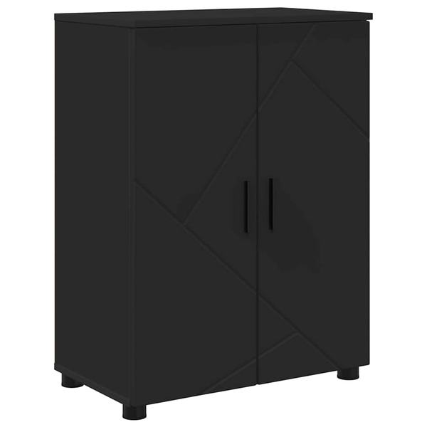 Fürdőszoba Székény polcokkal Fekete 60 x 35 x 80 cm Faanyag