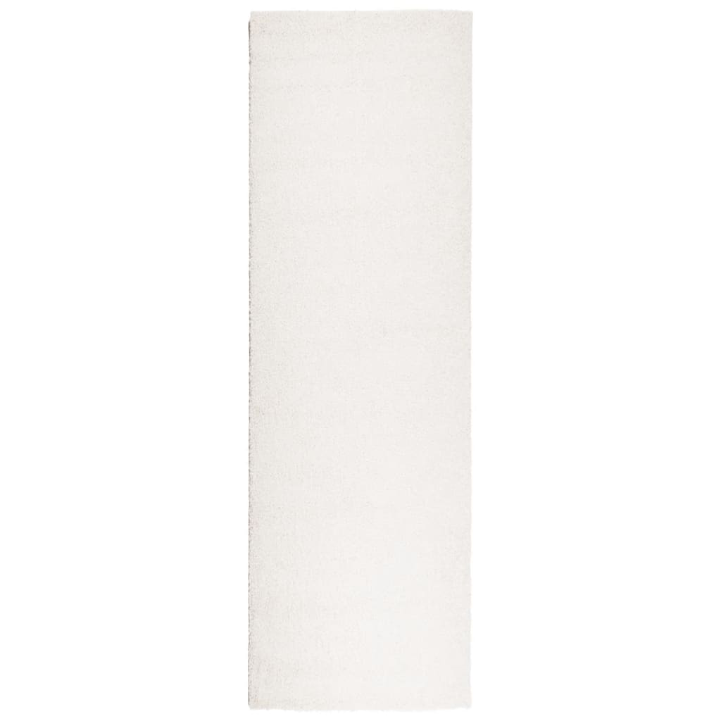 krémszínű hosszú szálú bozontos modern szőnyeg 80 x 250 cm (375231)