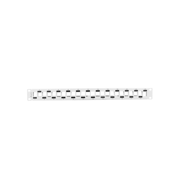 Lanberg Patchpanel Blank 24-Port 1U abgestuft mit Org. grau