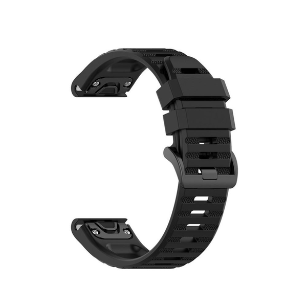 FIXED Garmin QuickFit 26mm szilikon szíj fekete (FIXSST-QF26MM-BK)