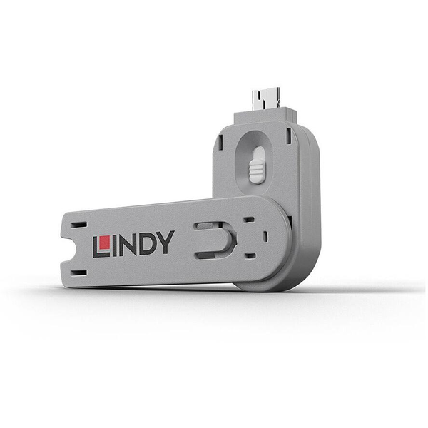 Lindy 40624 порт блокер Ключ за блокиране на порт USB Тип-A Бяла Акрилонитрил бутадиен стирен (АБС) 1 броя