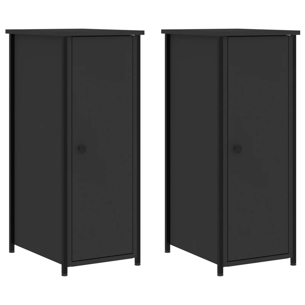 2 db fekete szerelt fa éjjeliszekrény 32 x 42 x 80 cm (825964)