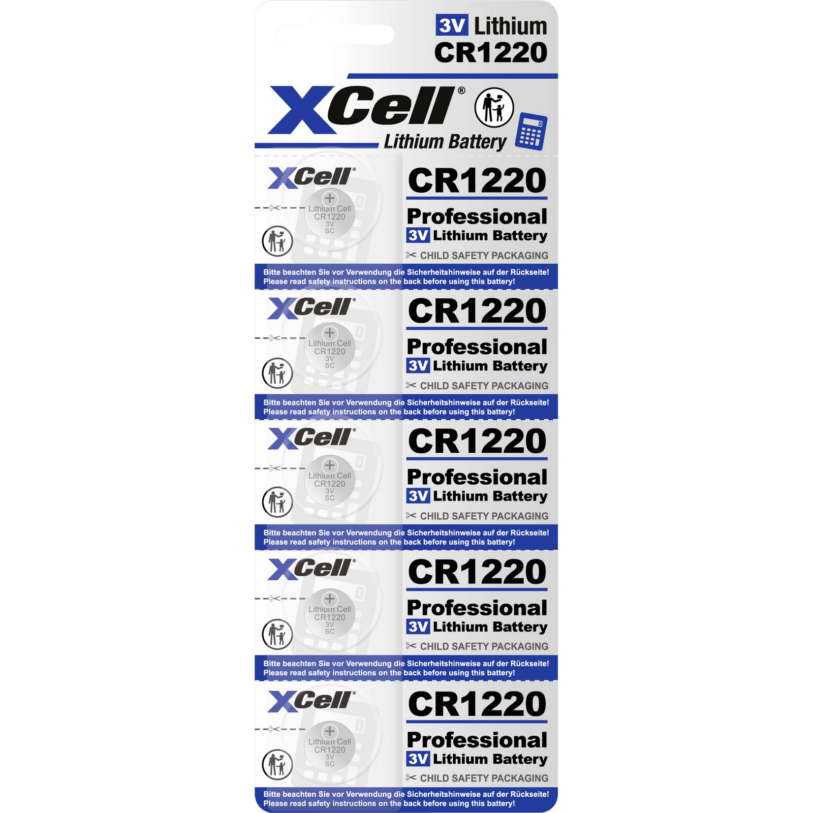 XCell Gombelem CR 1220 3 V 5 db 40 mAh Lítium CR1220-B5 (148259) (148259)