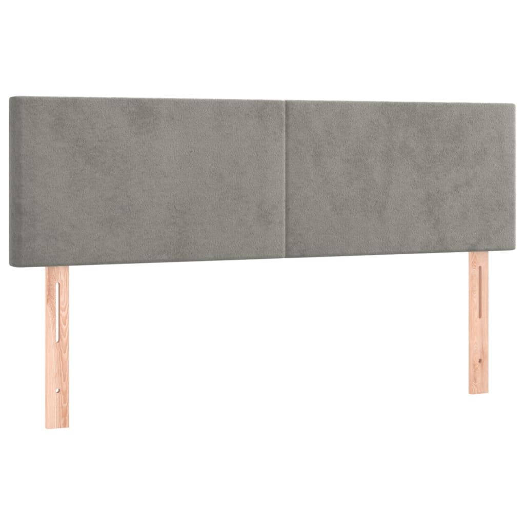 2 db világosszürke bársony fejtámla 72 x 5 x 78/88 cm (345798)