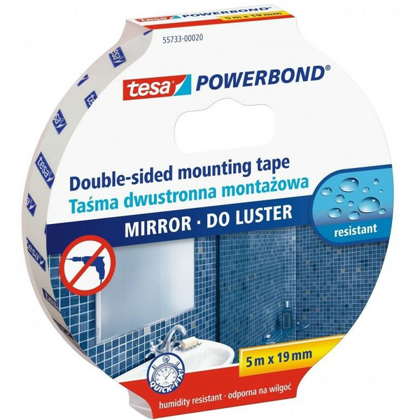TESA TAŚMA DWUSTRONNA POWERBOND 5m x 19mm DO LUSTER