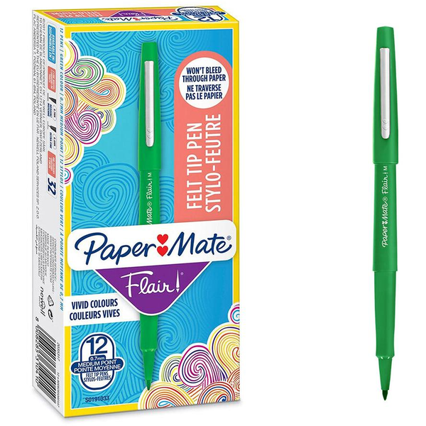 PAPER MATE Faserschreiber Flair B Grün 12 Stk