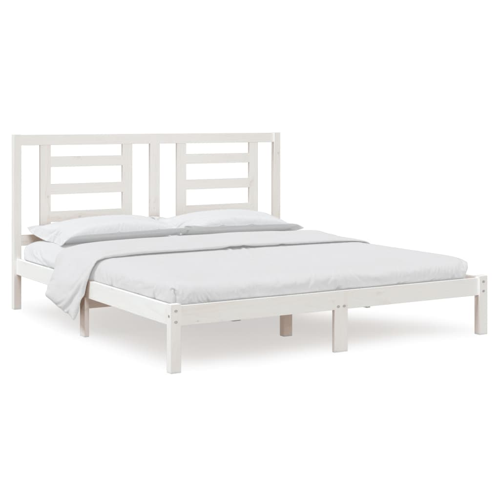 fehér tömör fa ágykeret 180 x 200 cm (6FT Super King Size) (3104364)