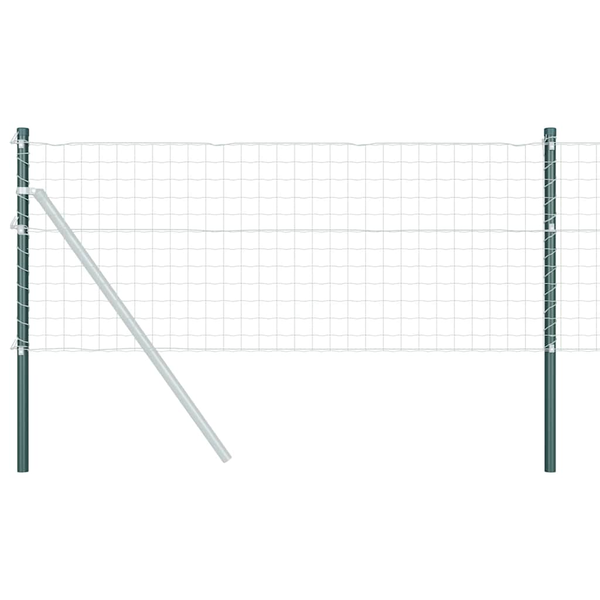Kerítoszlopok 2 pcs Zöld 100 cm Porszórt Acél