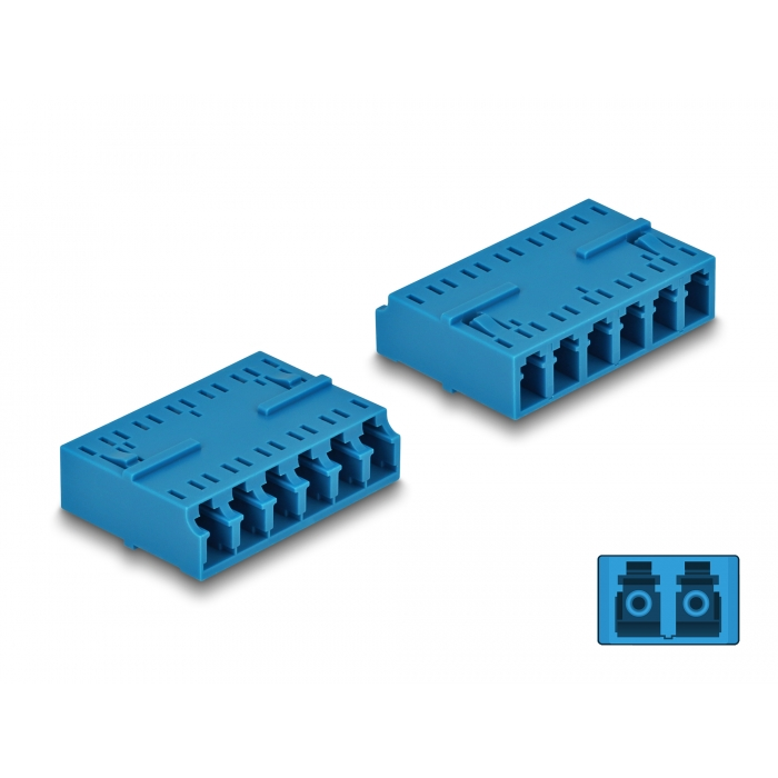 Delock Optikai szál kapcsolat HD LC Hexaplex anya - LC Hexaplex anya kék (87926) (87926)