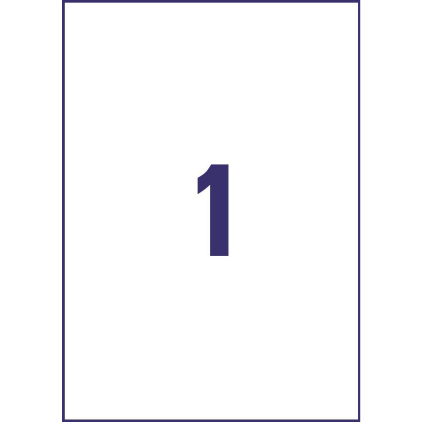 Avery Zweckform 6603 210x297 mm Címke tintasugaras és lézer nyomtatóhoz (65 db / csomag) (6603)