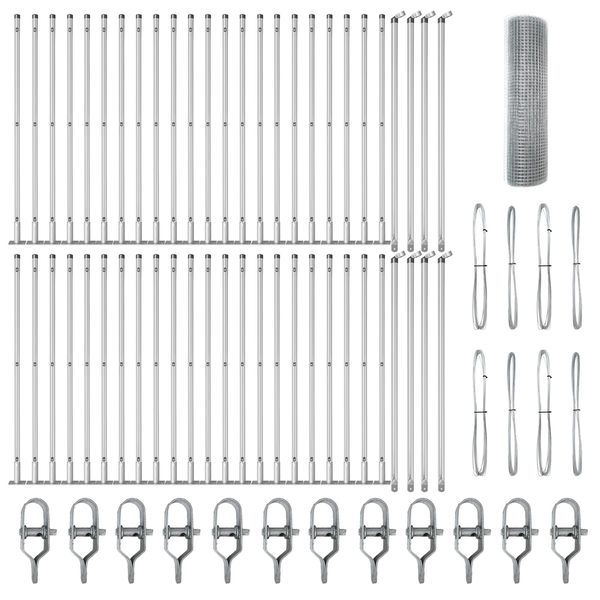Hegesztett Drótháló Kerítés 13 Flangált Oszloppal 0.5x100 m Horganyzott Acél