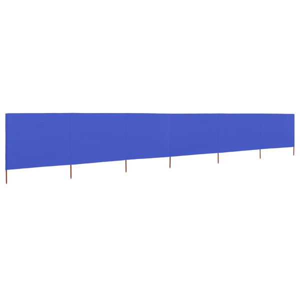 Paravan anti-vânt cu 6 panouri, azur, 800 x 160 cm, textil