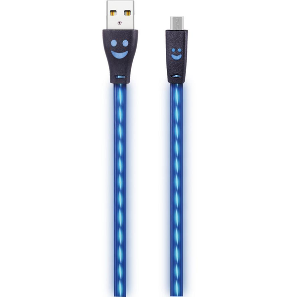 2GO USB Lade-/Datenkabel Micro-USB m.bl.LED-Beleucht. 1m