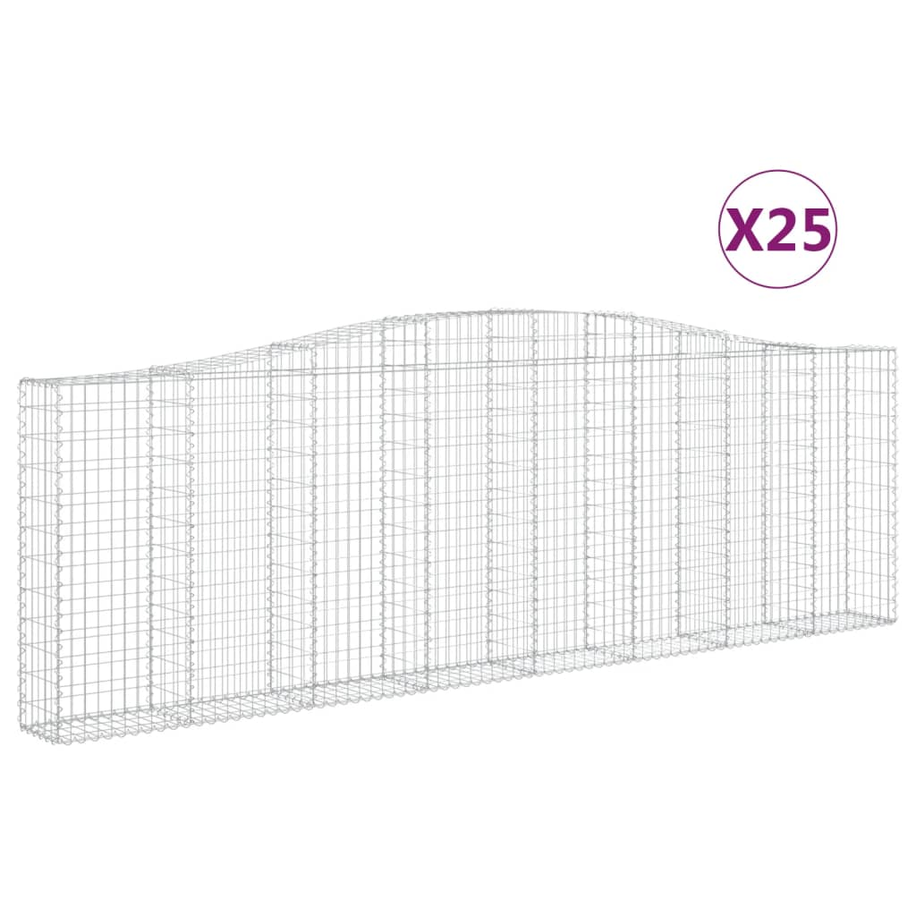 25 db íves horganyzott vas gabion kosár 400x30x120/140 cm (3145850)