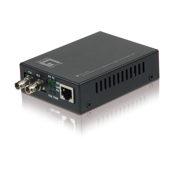 LevelOne FVT-2002 netværksomformer til medie 100 Mbit/s 1310 nm Sort