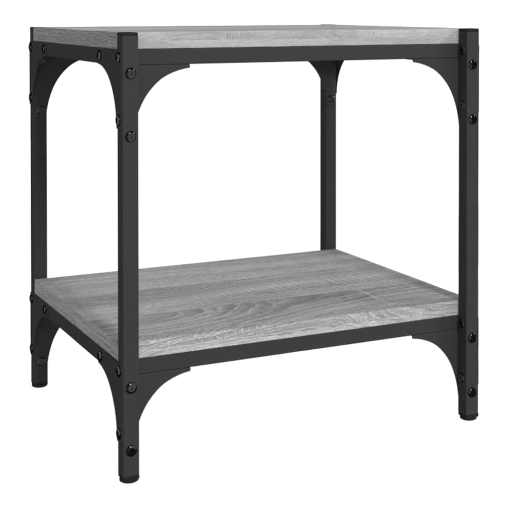 szürke sonoma színű szerelt fa és acél TV-szekrény 40x33x41cm (819305)