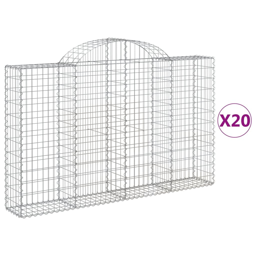20 db íves horganyzott vas gabion kosár 200x30x120/140 cm (3146146)