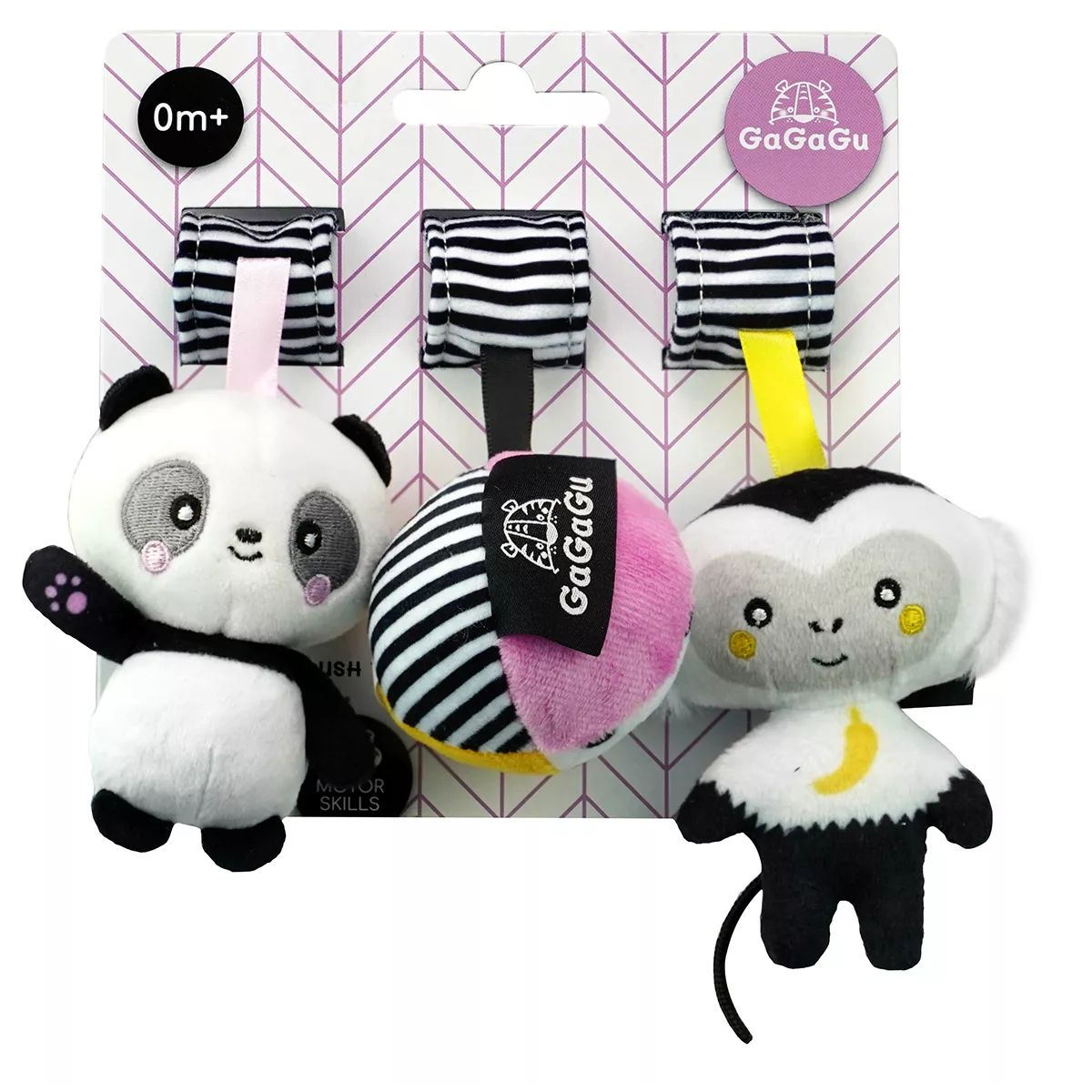 Gagagu Labda majom panda Függő tépőzáras plüss szett (GGG0832)