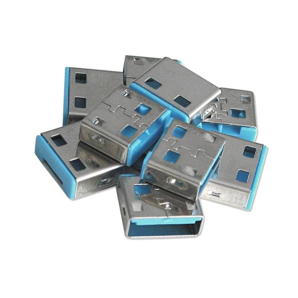 Lindy 40462 clip sicura Bloccaporte USB tipo A Blu Acrilonitrile butadiene stirene (ABS) 10 pz