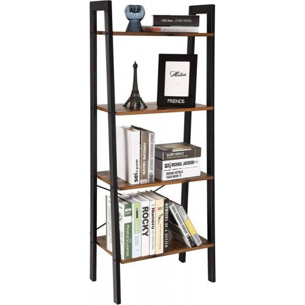 Rusztikus tároló polc 4 szinttel, létra polc 56 x 34 x 136 cm