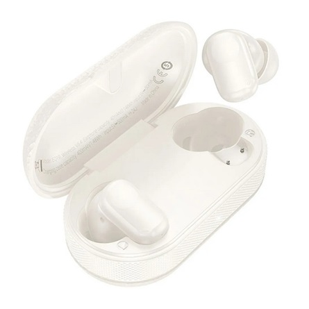 HOCO EQ19 Bluetooth 5.4 TWS fülhallgató mikrofon + töltőtok, Fehér