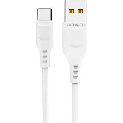 Kabel USB Denmen USB-A - USB-C 1 m Biały (29346)