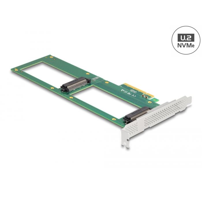 Delock PCI Express 4.0 x8 kártya - 2 x belső U.2 NVMe SFF-8639 (90091) (del90091)