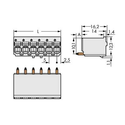 WAGO Stift ház panel 2092 Pólusok száma 5 Raszterméret: 5 mm 2092-1175/200-000 200 db (2092-1175/200-000)