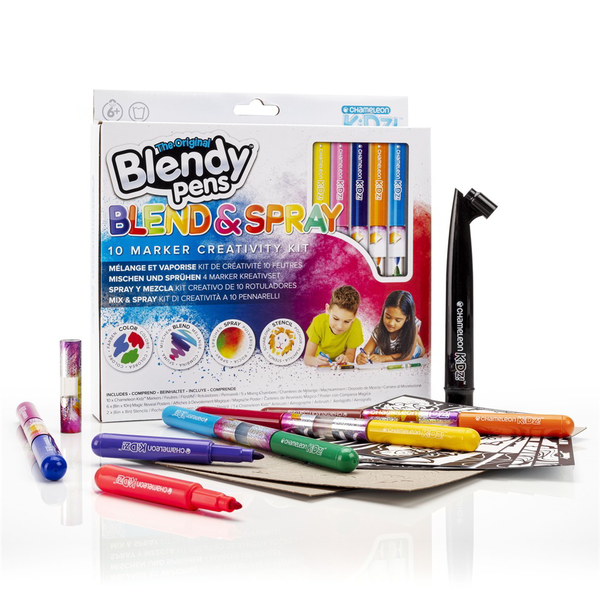 Chameleon Kidz Blendy Pens Blend & Spray Filctoll készlet - Vegyes színek (10 db / csomag)