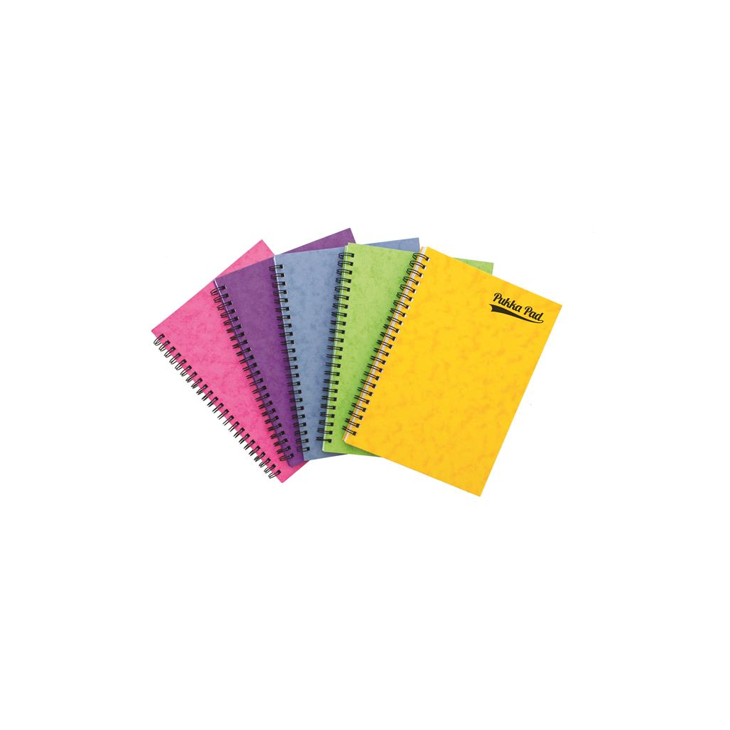 Pukka Pad Pressboard 60 lapos A4 vonalas spirálfüzet - Vegyes szín (7268-PRS)