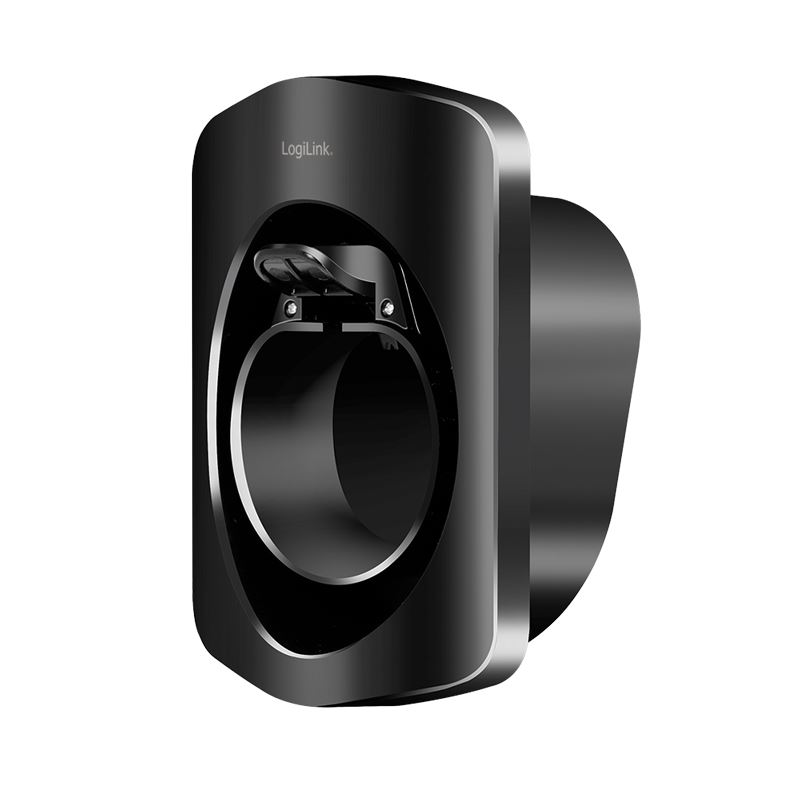 Logilink fali tartó kábeltartóval EV töltőkábelhez, műanyag, fekete (EVM0101) (EVM0101)