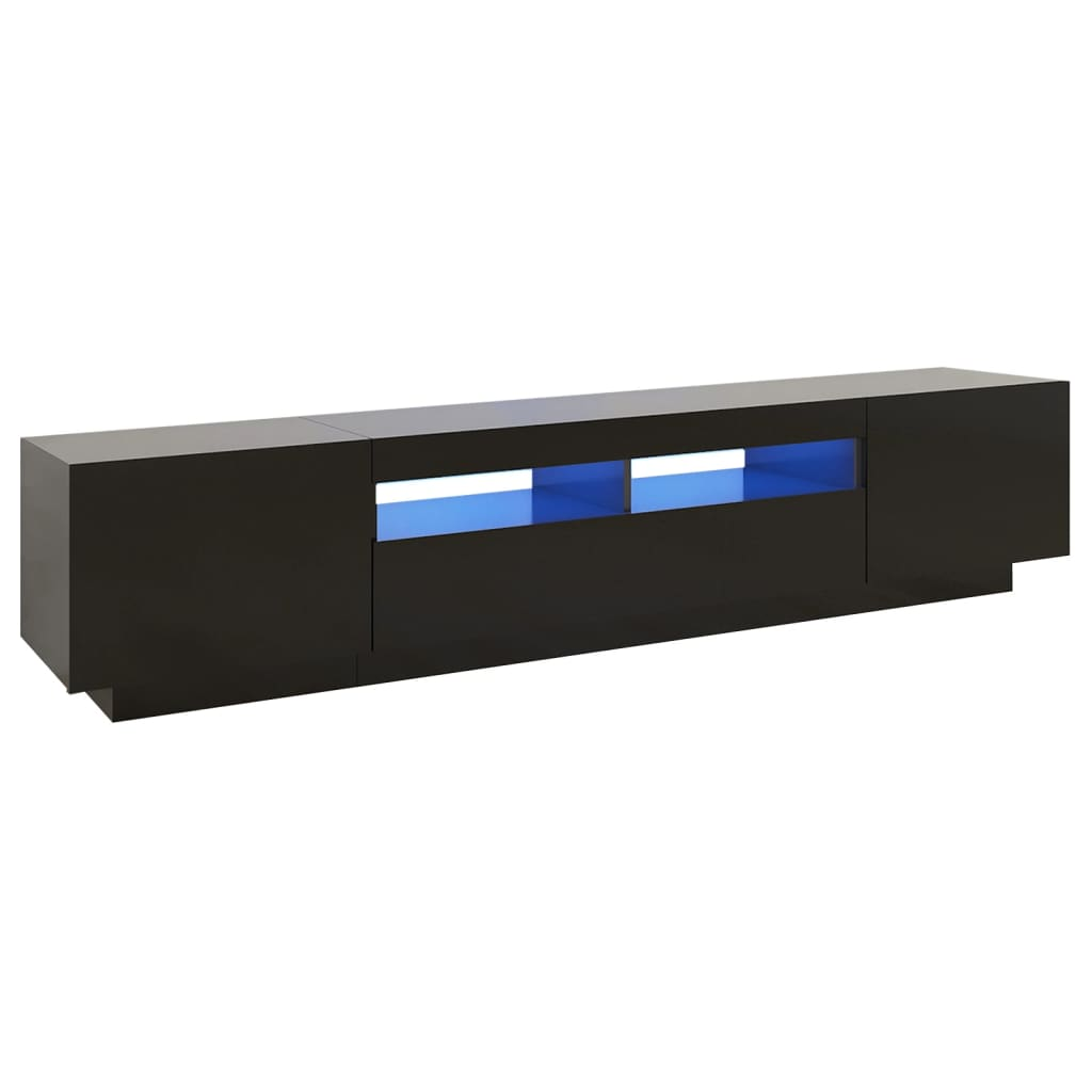 fekete TV-szekrény LED-lámpákkal 200 x 35 x 40 cm (3081907)