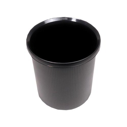 Helit Ergologic Nyitott tetejű műanyag szemetes - Fekete (H6105795)